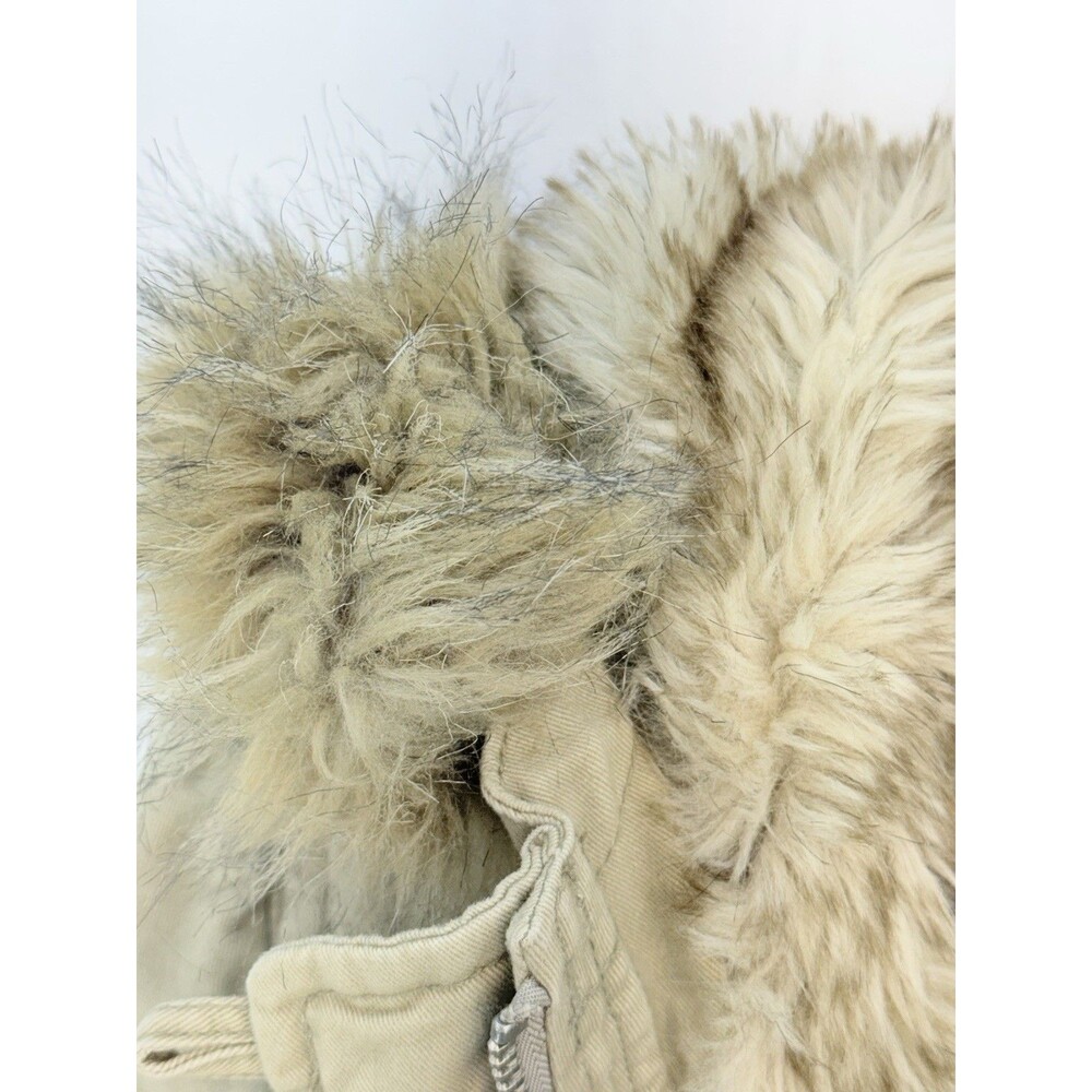 Vintage Y2K Abercrombie & Fitch Faux Fur Hooded Bomber Jacket Women’s Size L - Picture 7 of 16